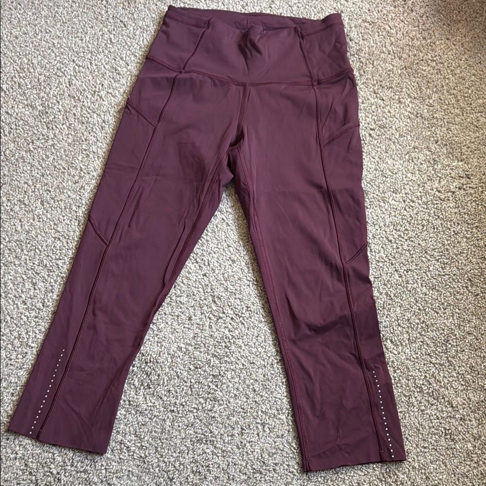 Lululemon Burgundy High-Waisted Leggings